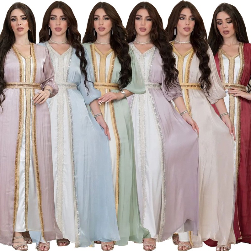 Evening Gown - Вечернее платье с лавандовыми пайетками, V-образным